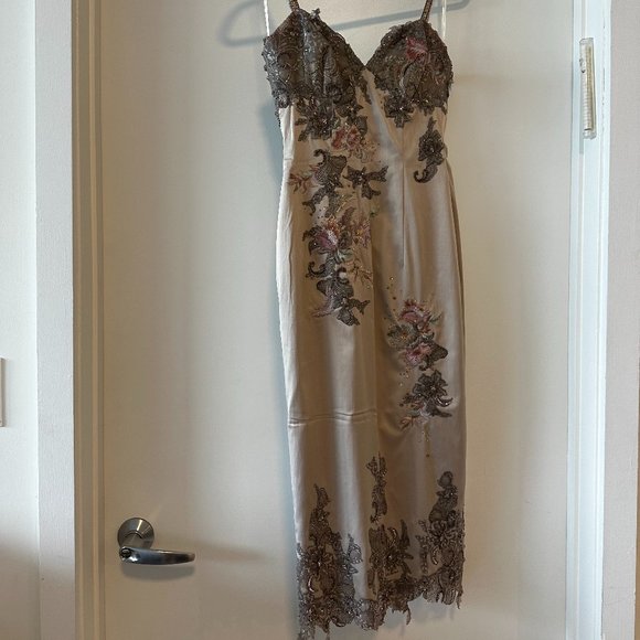yellow long dress Ladivine Dress CD889, Formal Evening Gown
